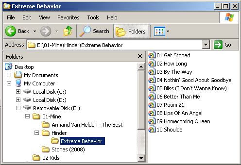 usb folders organize